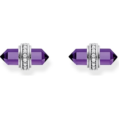 Thomas Sabo H2281-643-13 Silver stud earrings with violet onyx