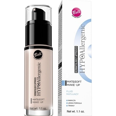 Bell Hypoallergenic Mat&Soft ľahký zmatňujúci make-up 03 Creamy Natural 30 ml
