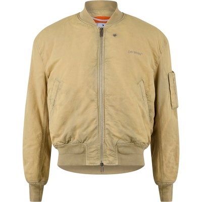 OFF WHITE Анорак OFF WHITE Men's Off-White Diagonal Stripes Long Sleeve Parka - Dark Sand