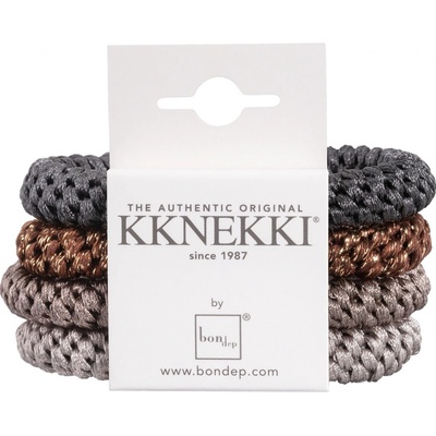KKNEKKI Gumička do vlasů Kknekki no. 51 – set 4 ks, béžová barva, textil – Zboží Dáma