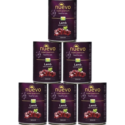 NUEVO Cat Senior Jehněčí s brusinkami 6 x 400 g