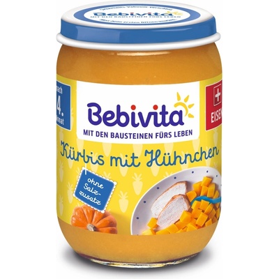 Bebivita Ястие Bebivita - Тиква, пилешко и ябълка, 190 g (1732)
