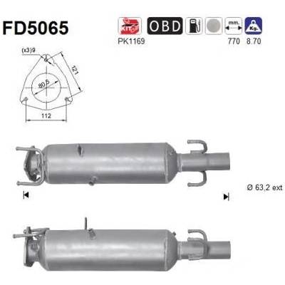 Filtr sazových částic, výfukový systém AS FD5065