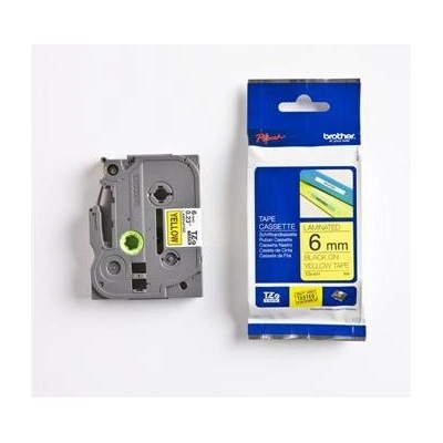 páska BROTHER TZ611 čierne písmo, žltá páska Tape (6mm) TZE611