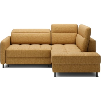 Eltap Жълт кадифен разтегателен ъглов диван с място за съхранение (десен ъгъл L форма) Barea - ELTAP (CO-BAR-RT-45MAN)