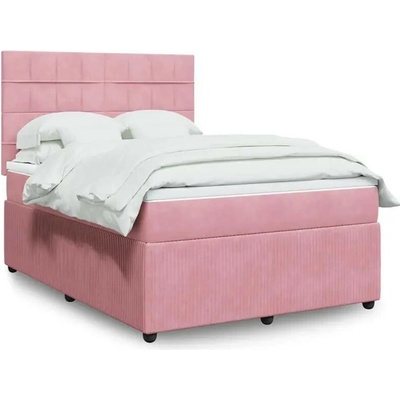 vidaXL 11461.3294687 Boxspring postel s matrací růžová samet