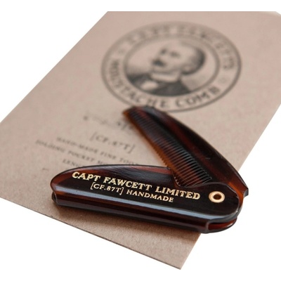 Captain Fawcett Folding Pocket Moustache Comb CF.87T - Malý skládací hřeben na vousy a knír – Sleviste.cz