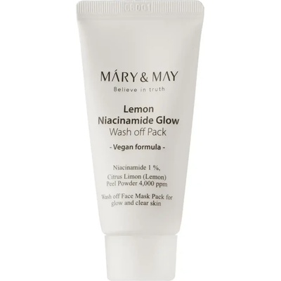 Mary&May Lemon Niacinamide Glow Wash off Pack MINI - Изсветляваща глинена маска MINI 30г