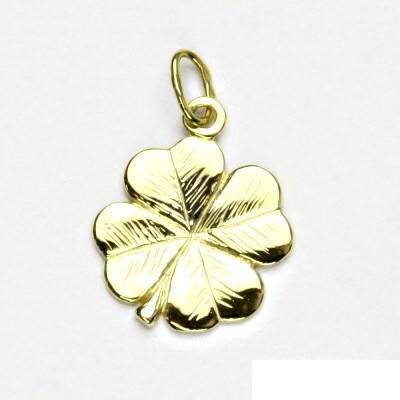 Čištín Zlatý přívěsek žluté zlato čtyřlístek P 905