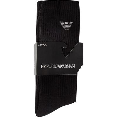 Giorgio Armani Чорапи Emporio Armani 3 Pack Crew Logo Socks - Black 00020