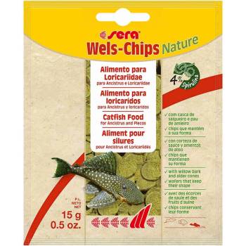 Sera Nature Wels Chips - Храна за придънни рибки с върба и елша 15 гр