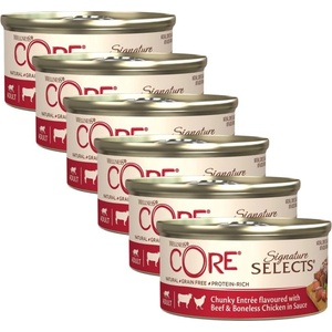 Wellness Core Signature Selects Говеждо и Пиле 6 x 79 г