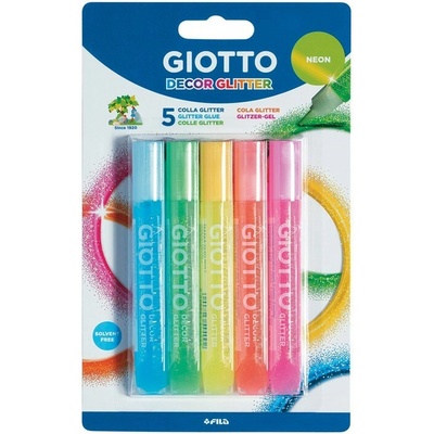 GIOTTO Trblietavé lepidlo Glitter Glue neónové farby 5 x 10 g