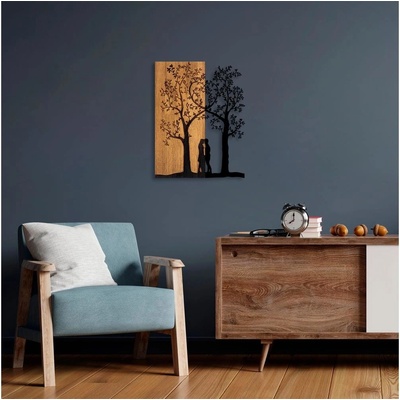 Asir | Nástenná dekorácia 45x58 cm stromy drevo/kov | AS1649