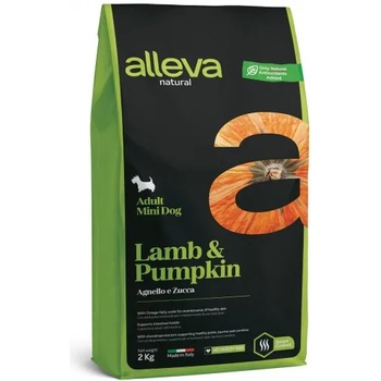 Diusapet Alleva® natural (adult mini) lamb & pumpkin - пълноценна храна за пораснали кучета, над 1 година, малки и дребни породи, Италия - 12 кг 1240