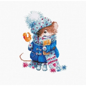 Luca-S Коледно мишле - гоблен със схема b1168