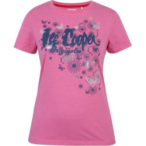 Lee Cooper Дамска тениска Lee Cooper LeeCooper Classic T Shirt Ladies - Pink Marl