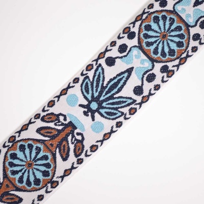 Takoy Vyšívaný popruh 5 cm list modrý – Zboží Dáma