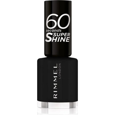 Rimmel 60 Seconds Super Shine лак за нокти цвят 900 Black 8ml