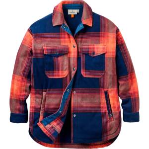 Passenger Дамска риза с копчета Passenger Women's East Recycled Polar Fleece Shirt - Rich Navy / Red Ochre Check (133-1224-0512)