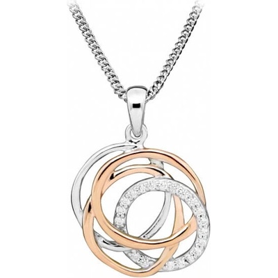 Silver Cat Štýlový bicolor náhrdelník so zirkónmi SC406