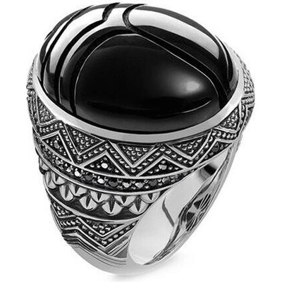 Thomas Sabo Prsten Černý vruboun TR2134 641 11 Sterling silver blac