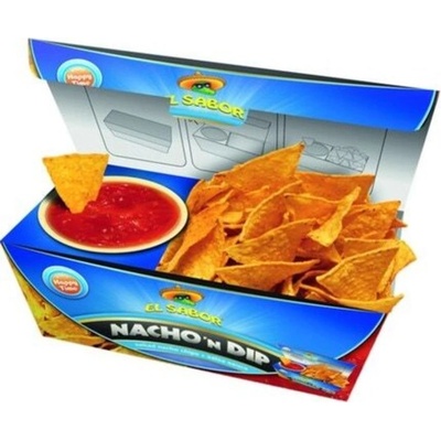 El Sabor Nachos tortilla chipsy a salsa dip snack box 175 g