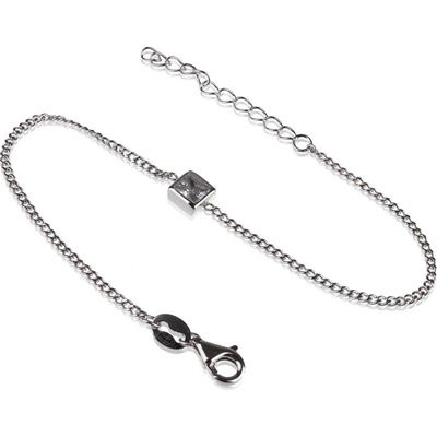 Meucci stříbrný náramek s čtvercovým zirkonem SB206