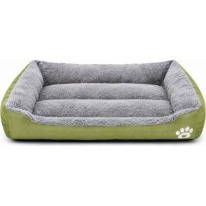  Легло за кучета и котки с лапичка, зелен/сив l 72 х 50 х 15 см (4485gn)