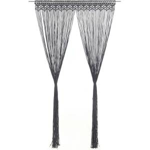 Pure Line Home Памучно перде макраме в цвят антрацит за тръбен корниз, 140 x 240 см - zalegloto - 81,95 лв