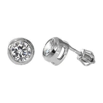 Infinitysilver stříbrné šroubkové náušnice s bílým zirkonem 438192