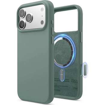 elago Силиконов (TPU) калъф с MagSafe за iPhone 17 Pro Max - Elago Magnetic Soft Silicone Case (тъмнозелен) (ES17MSSC69PRO-MGR)