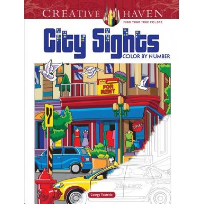 Creative Haven City Sights Color By Number | George Toufexis