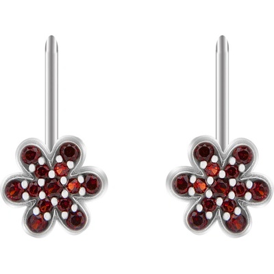 Český granát náušnice stříbrné 131440