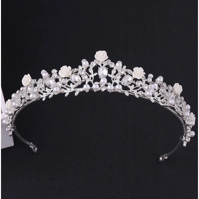 Naishide Jewelry svatební korunka do vlasů ROSE stříbrná