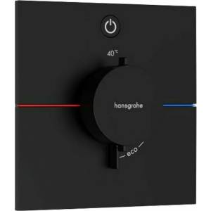 Hansgrohe ShowerSelect Comfort E 1-функционален термостатичен смесител за душ, матово черен (15571670)