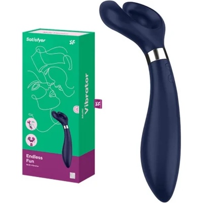 Вибратор за сингъл и двойки, 23см. - Partner Multifun 3 Blue (SATISFY117)