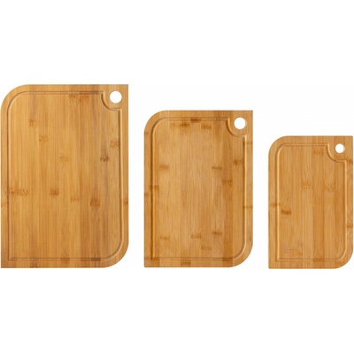 Rosberg Комплект дъски за рязане Rosberg R51635C3, 3 бр, Двустранни, Бамбук, Кафяв