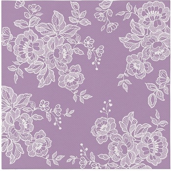 PAW Airlaid AAN005024 Soft Lace Violet servítka 40x40cm