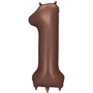 Party Deco Фолиев Балон - Цифра, 86 см, Мока - 1 (fb1s-1-494)