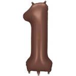 Party Deco Фолиев Балон - Цифра, 86 см, Мока - 1 (fb1s-1-494)