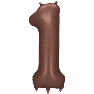 Party Deco Фолиев Балон - Цифра, 86 см, Мока - 1 (fb1s-1-494)