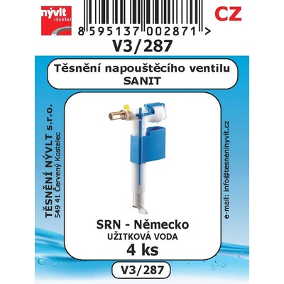 V3/287 SADA těsnění napouštěcího ventilu SANIT 4ks | Zboží Auto