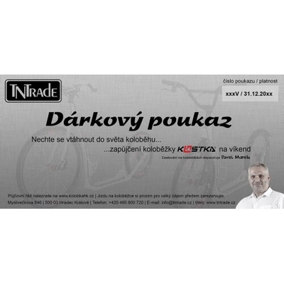 Dárkový poukaz - zapůjčení koloběžky na víkend
