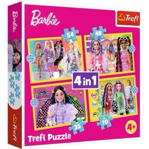 Trefl Трефл: Пъзел Барби свят 4 в 1 - 35, 48, 54, 70 части (34626)