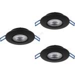 EGLO 300188 - Комплект от 3 LED вградени осветителни тела GEDREZ LED/4, 9W/230V, Ø 9 cm, черни (EG300188)
