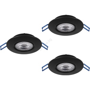 EGLO 300188 - Комплект от 3 LED вградени осветителни тела GEDREZ LED/4, 9W/230V, Ø 9 cm, черни (EG300188)