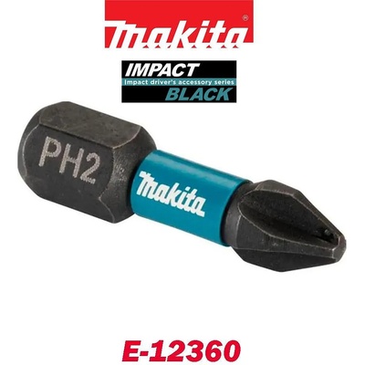 Makita Торсионен накрайник / бит, 25мм, PH2, 1/4" шестостен, Makita E-12360 Impact Black (E-12360-1)