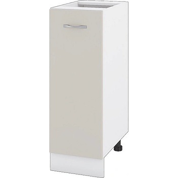 ИРИМ Долен шкаф с една врата и рафт Сити БС-20 бяло гладко / сатен 30 см