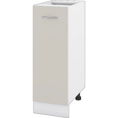 ИРИМ Долен шкаф с една врата и рафт Сити БС-20 бяло гладко / сатен 30 см